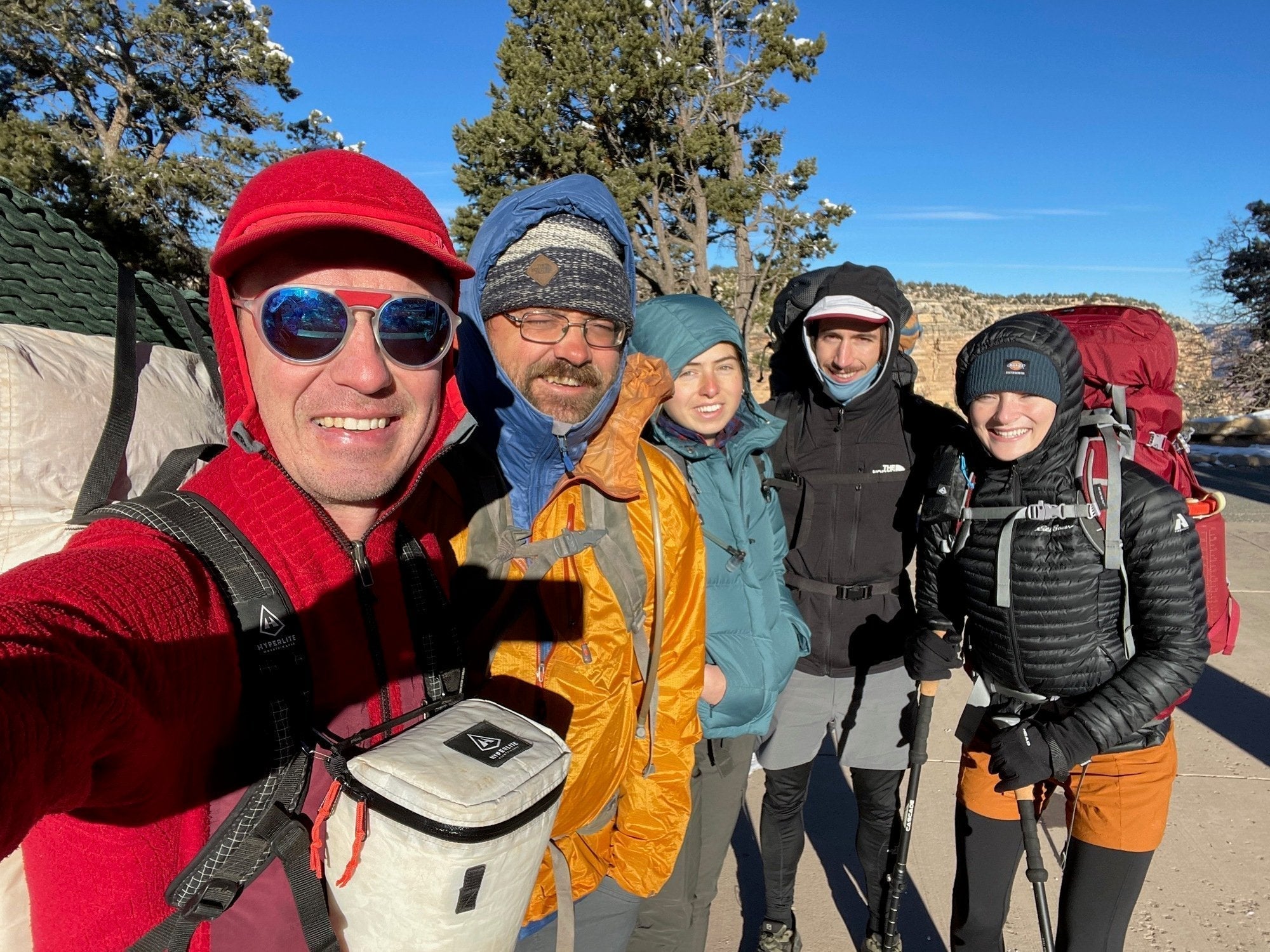 bundled-up group photo