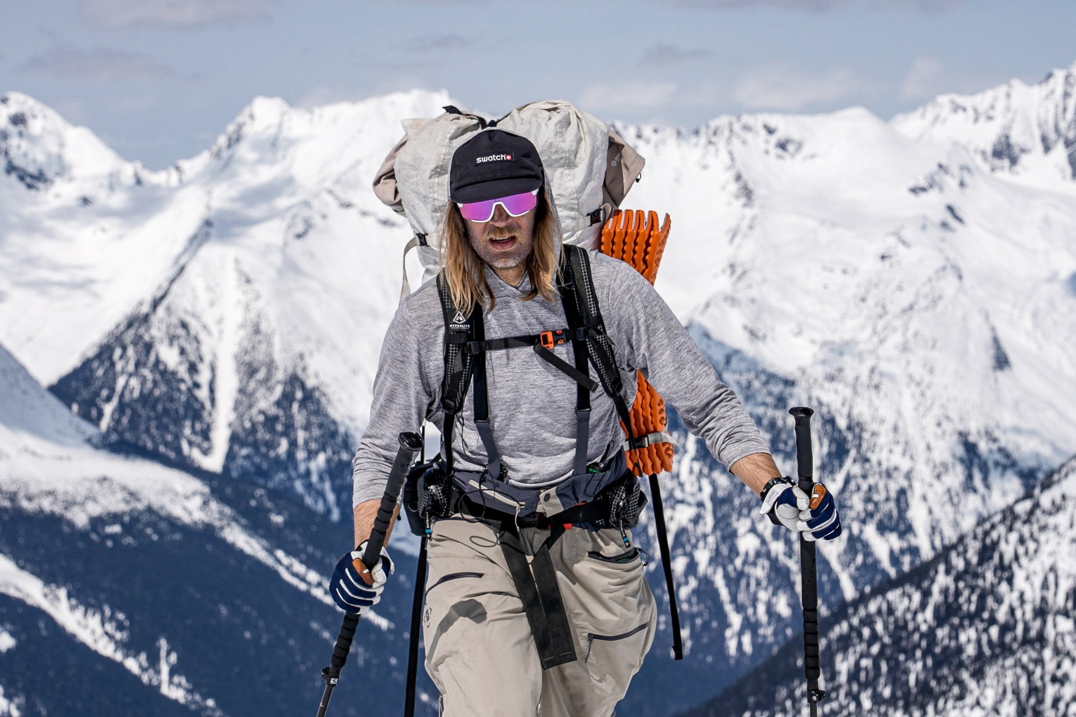 Cody Townsend in action near a snowy peak