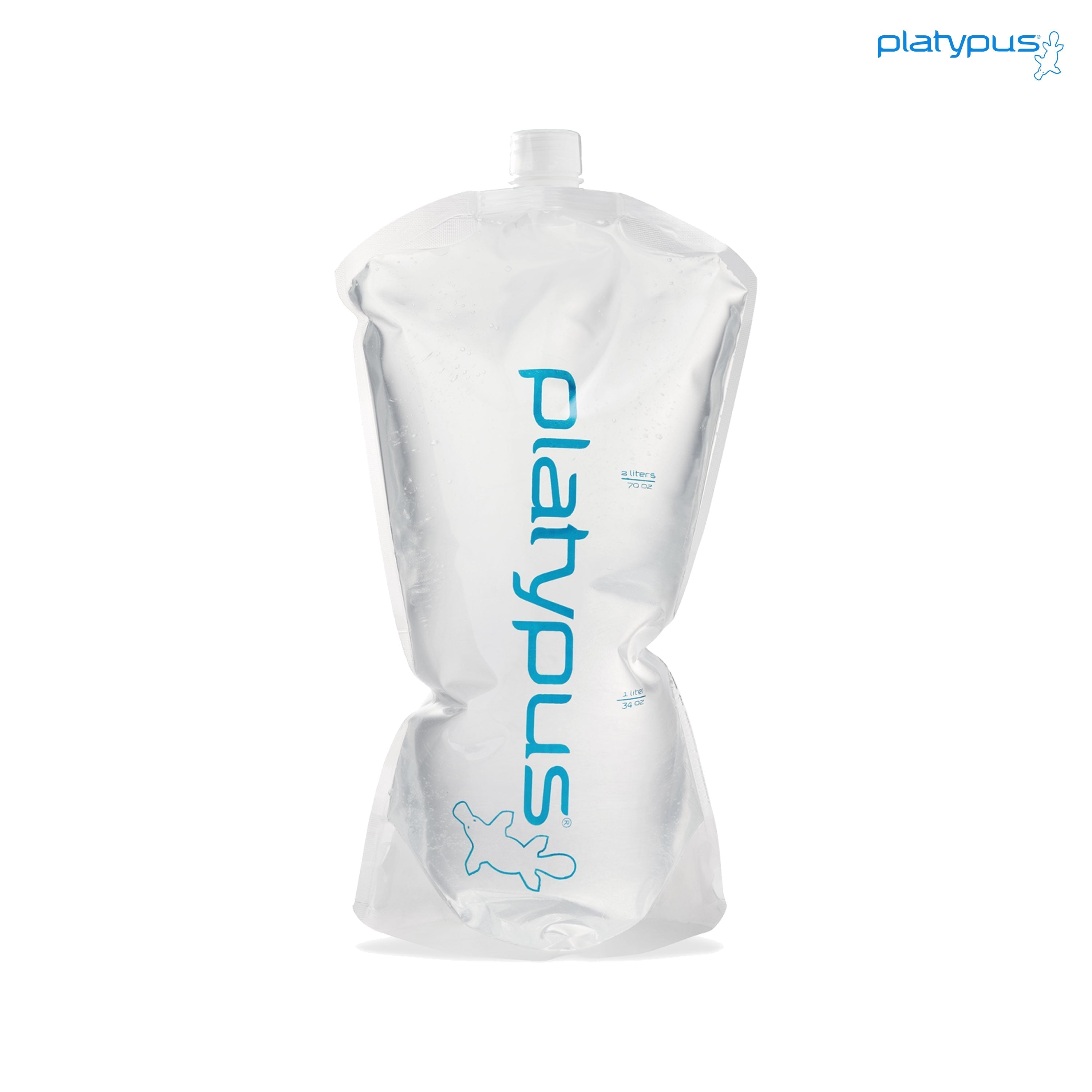 Front view of Hyperlite Mountain Gear's Platy 2.0L Ultralight Collapsible Water Bottle