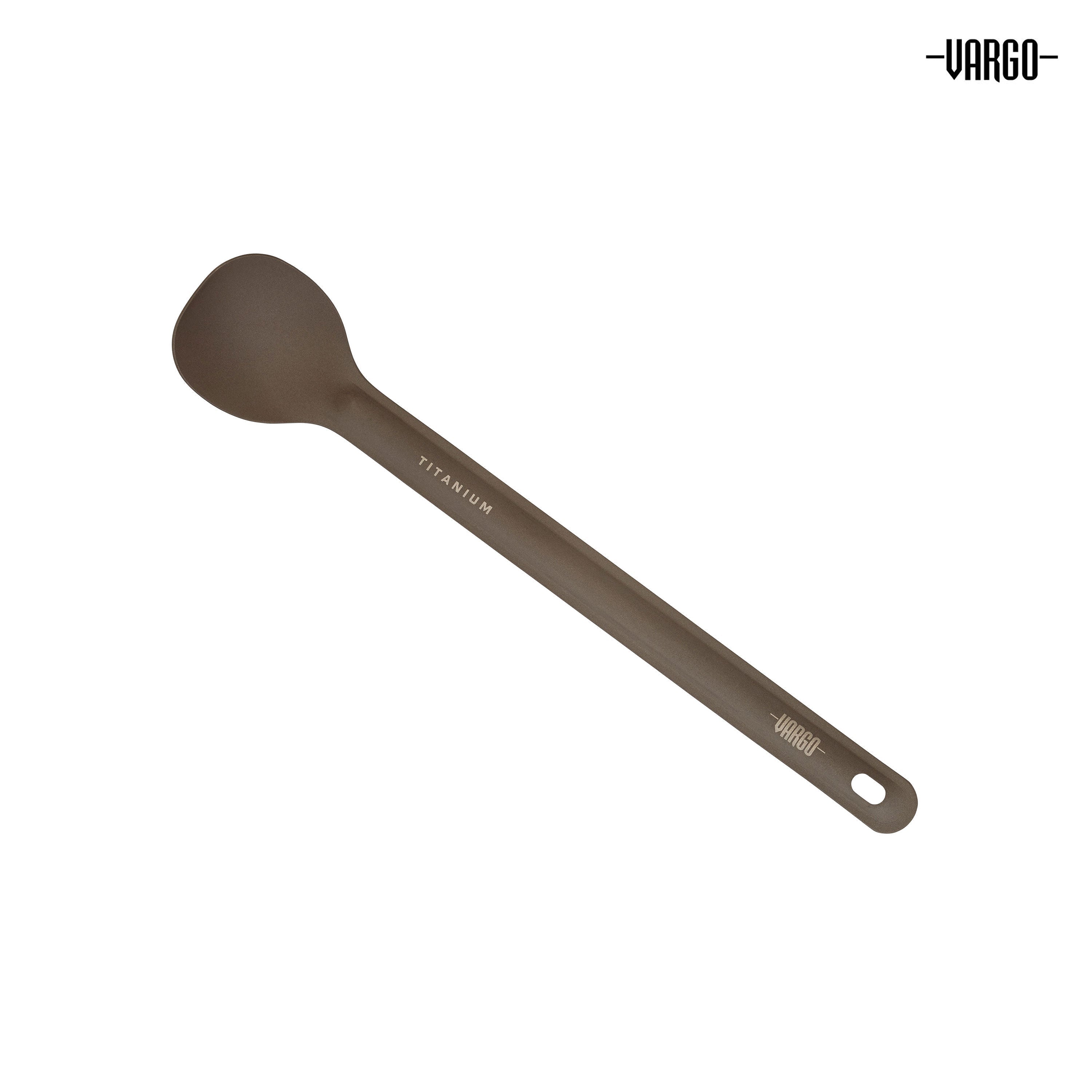 Front view of Hyperlite Mountain Gear's Vargo Titanium Long-Handle Spoon