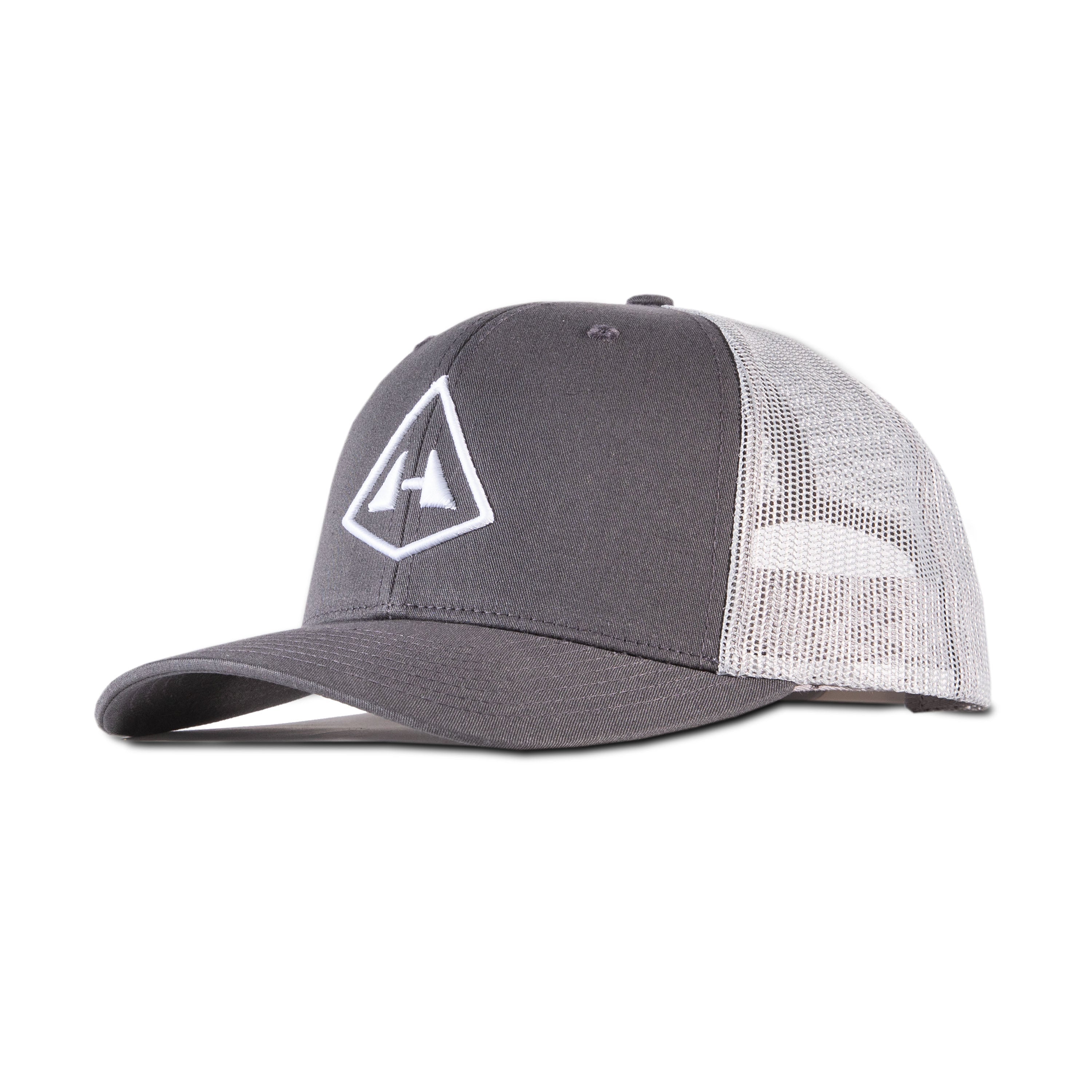 Left side view of Hyperlite Mountain Gear's Trucker Hat in Charcoal Gray