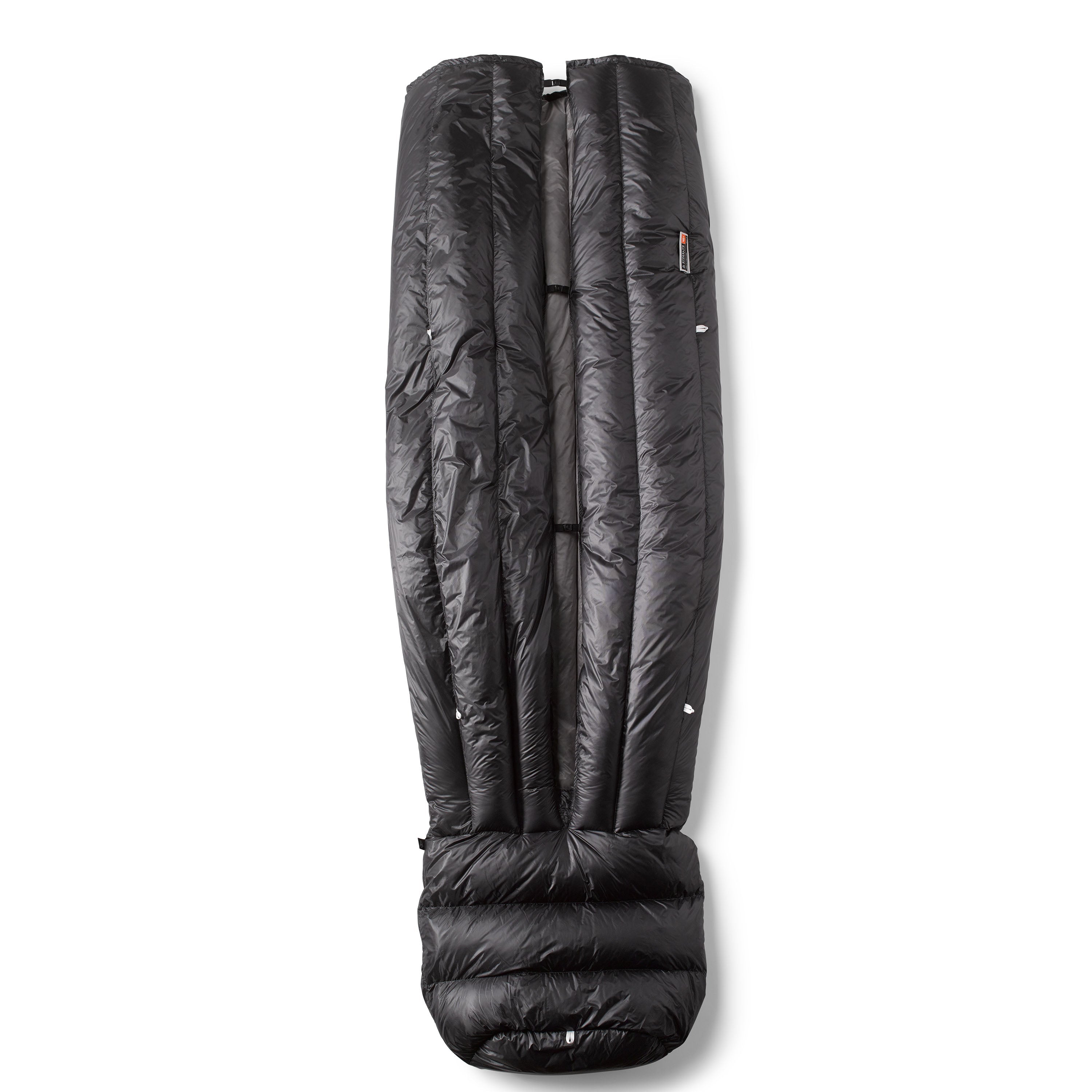 View of the back of the Hyperlite Mountain Gear 40 Degree Quilt made with a 7D micro-ripstop nylon shell