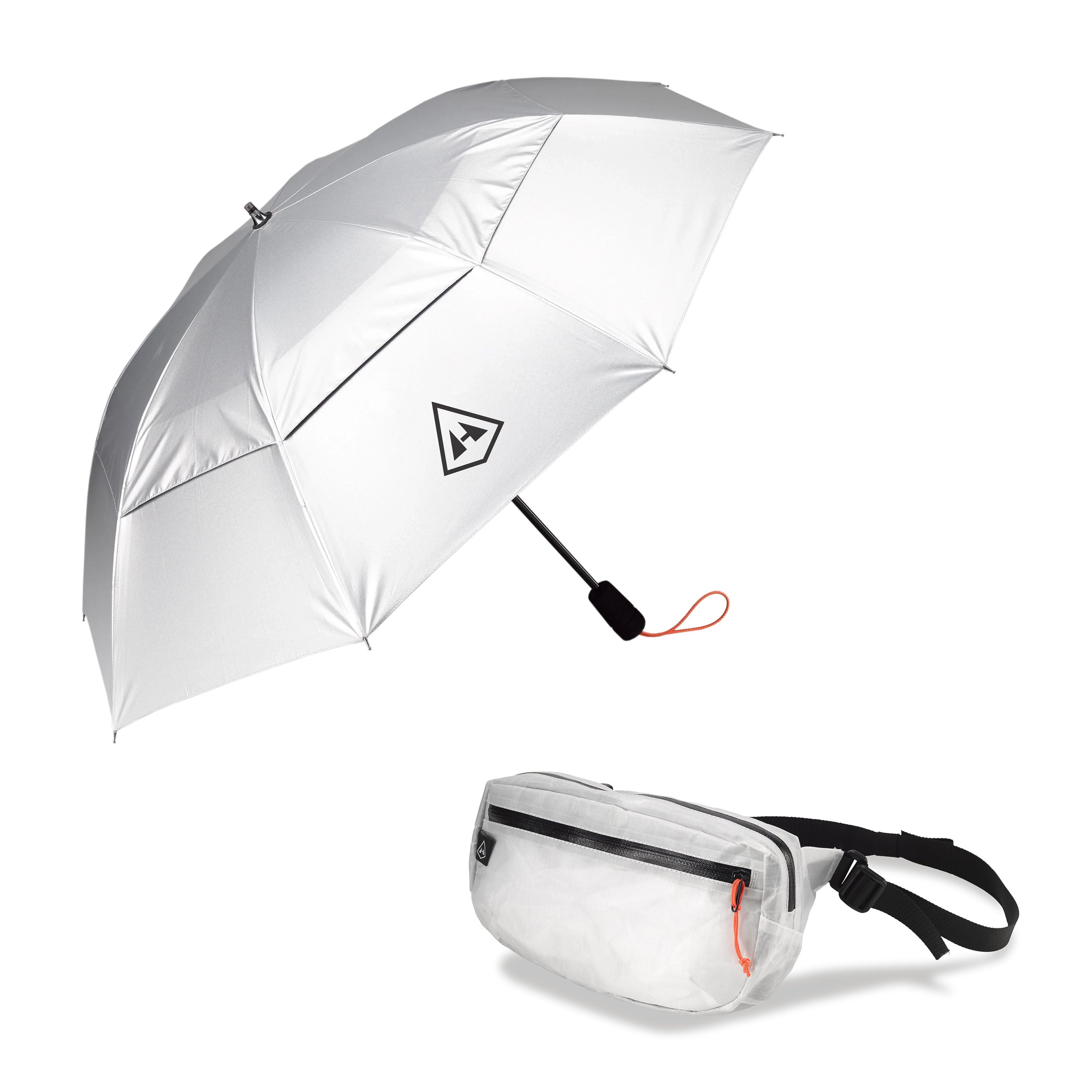 The Hyperlite Mountain Gear Runabout Bundle including the Essential Umbrella and Versa in White