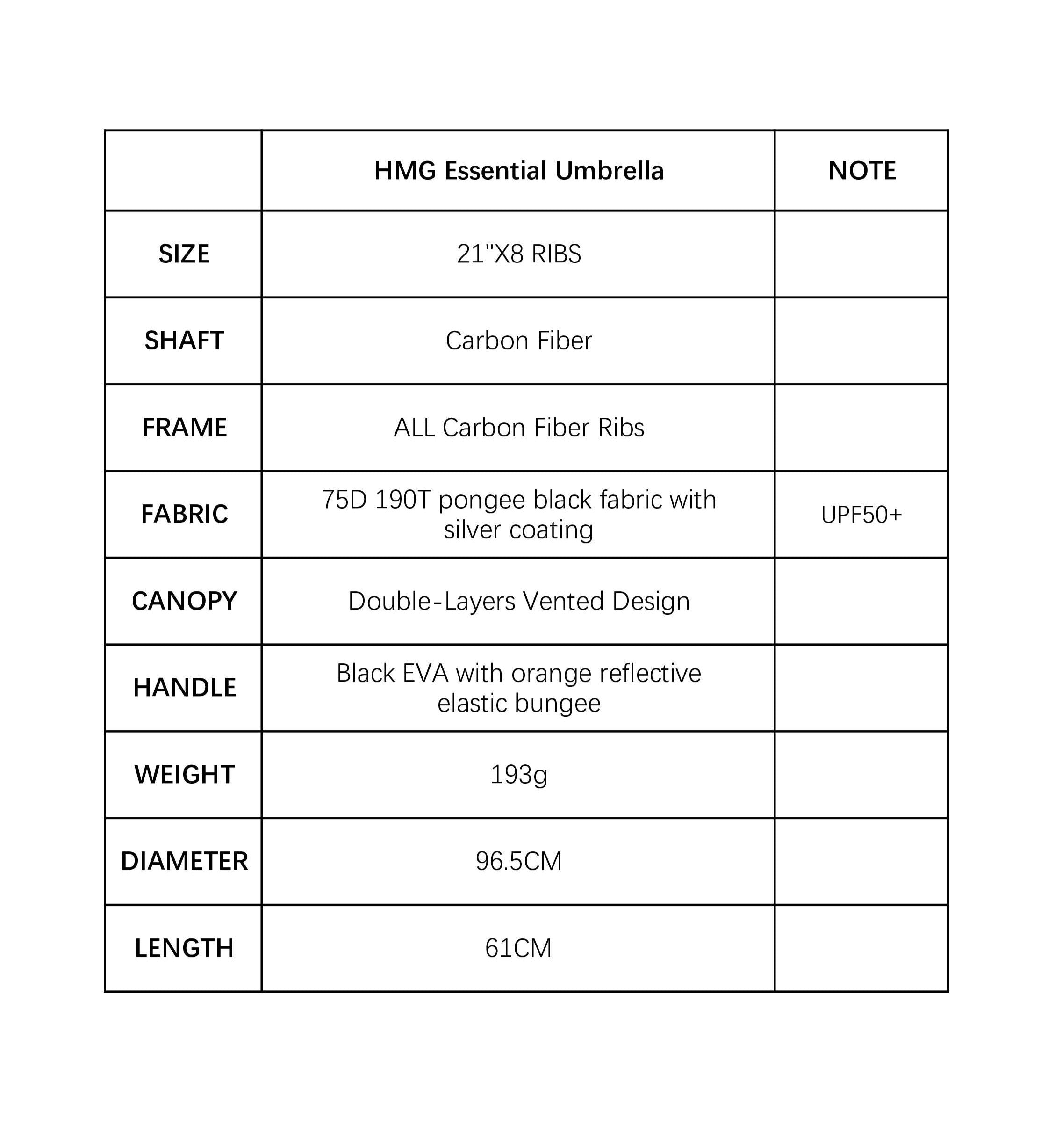 Hyperlite Mountain Gear Accessories Essential Umbrella