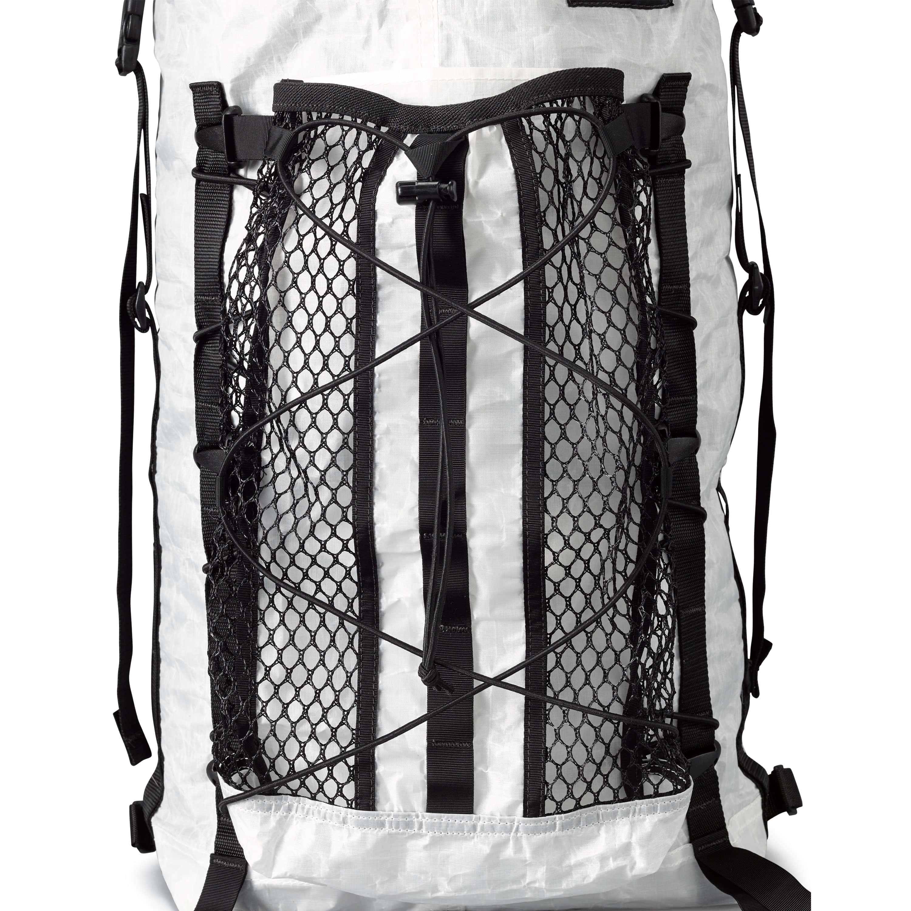 Front view of Hyperlite Mountain Gear's Summit Stuff Pocket on a backpack