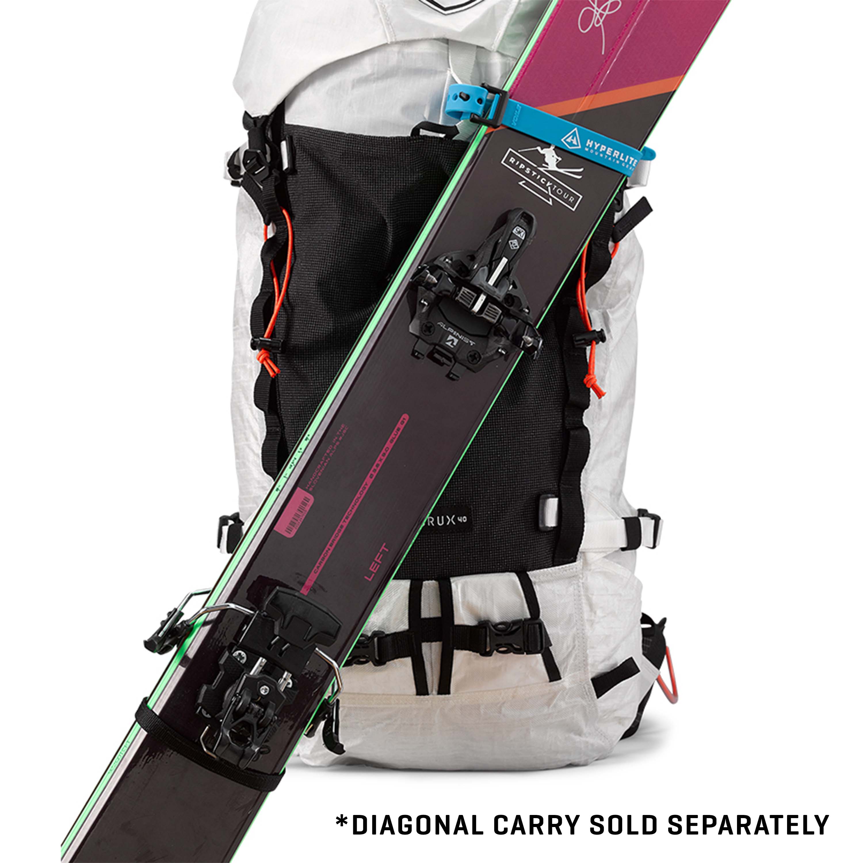 Crux 40 Ultralight Technical Ski Mountaineering Backpack 40 Liter DCF Dyneema, Medium, Hyperlite Mountain Gear