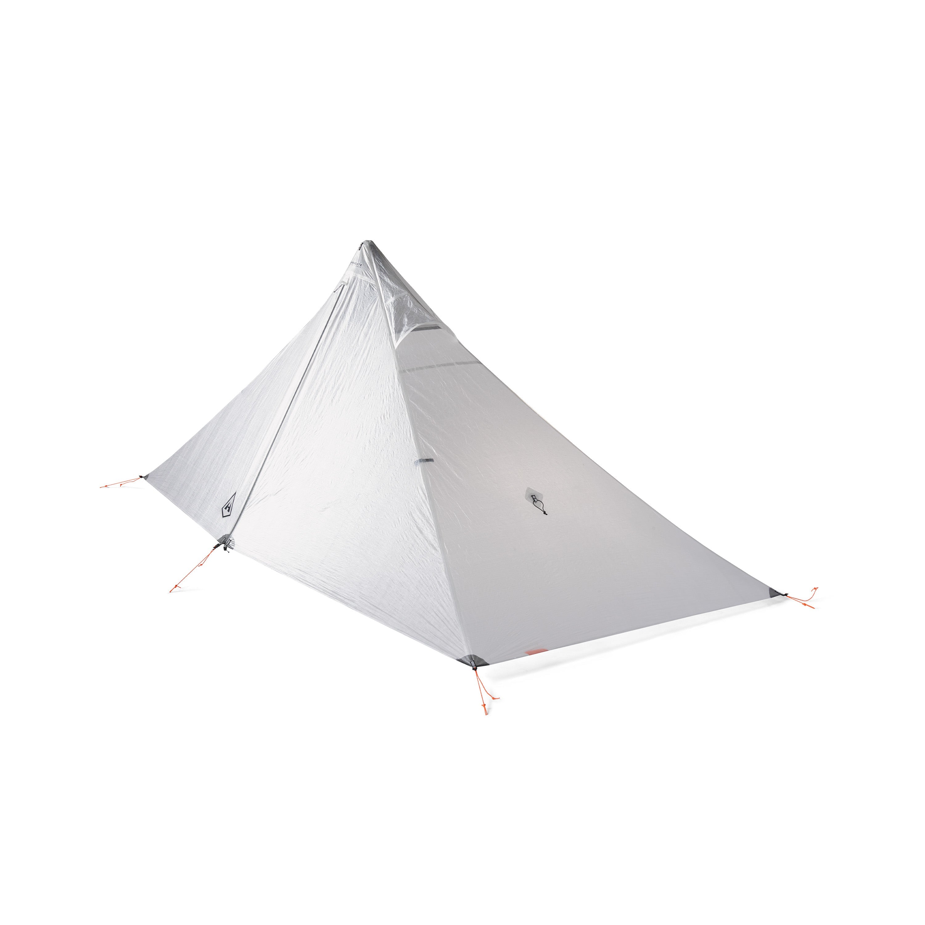 Front view of the Hyperlite Mountain Gear Mid 1 Tarp closed using the #3 YKK Aquaguard zippered vestibule doors