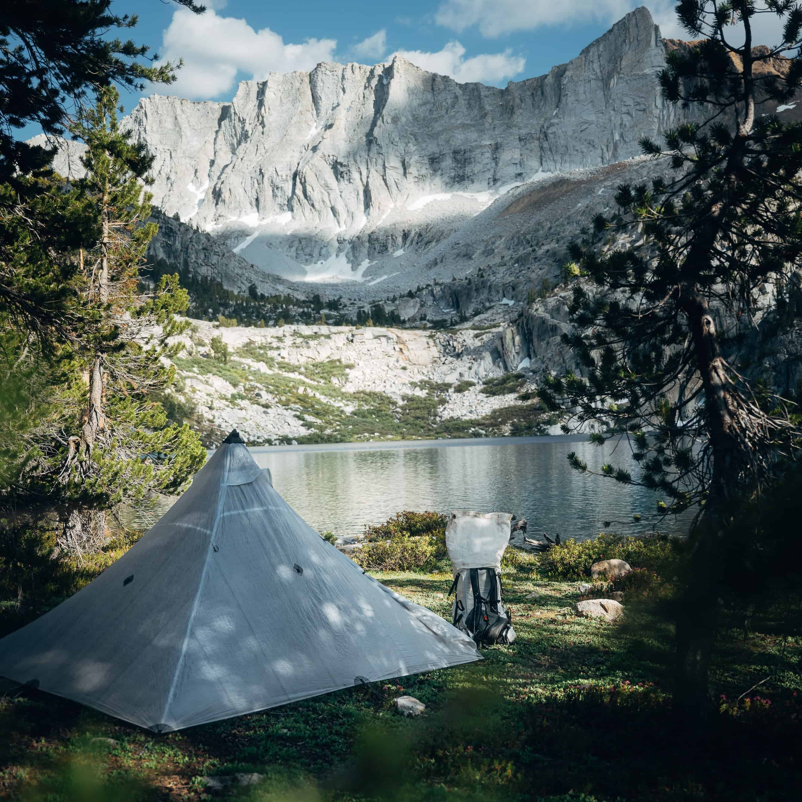 Exterior shot of Hyperlite Mountain Gear's UltaMid 2 Ultralight Pyramid Tent