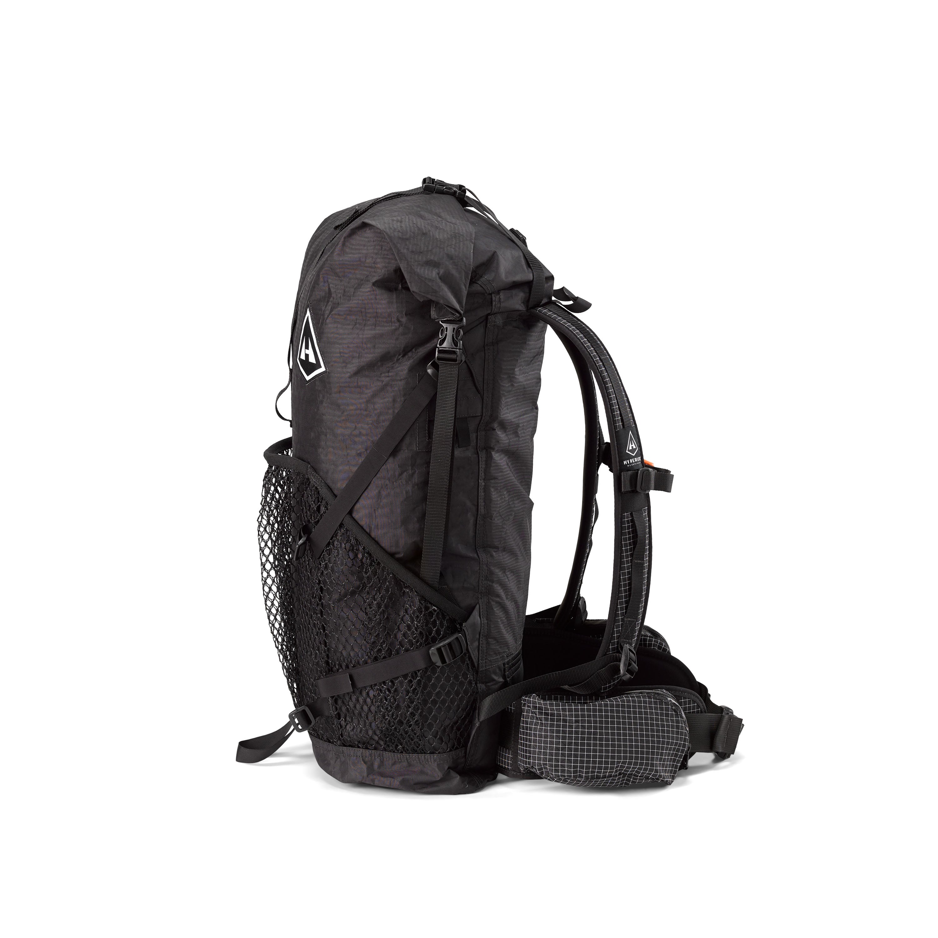 Left side view of Hyperlite Mountain Gear's Windrider 40 Pack in Black