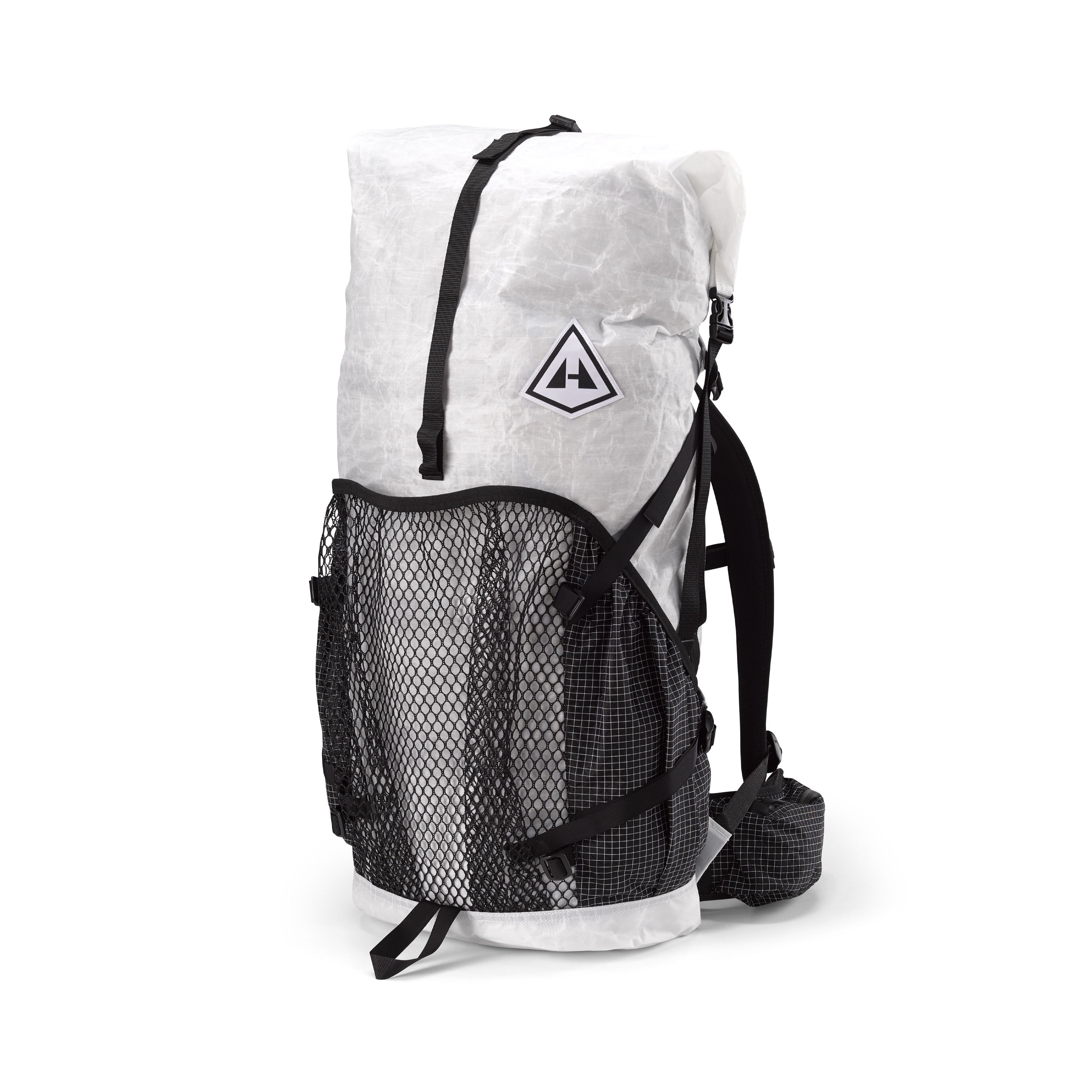 Front view of Hyperlite Mountain Gear's Junction 55 Pack in White