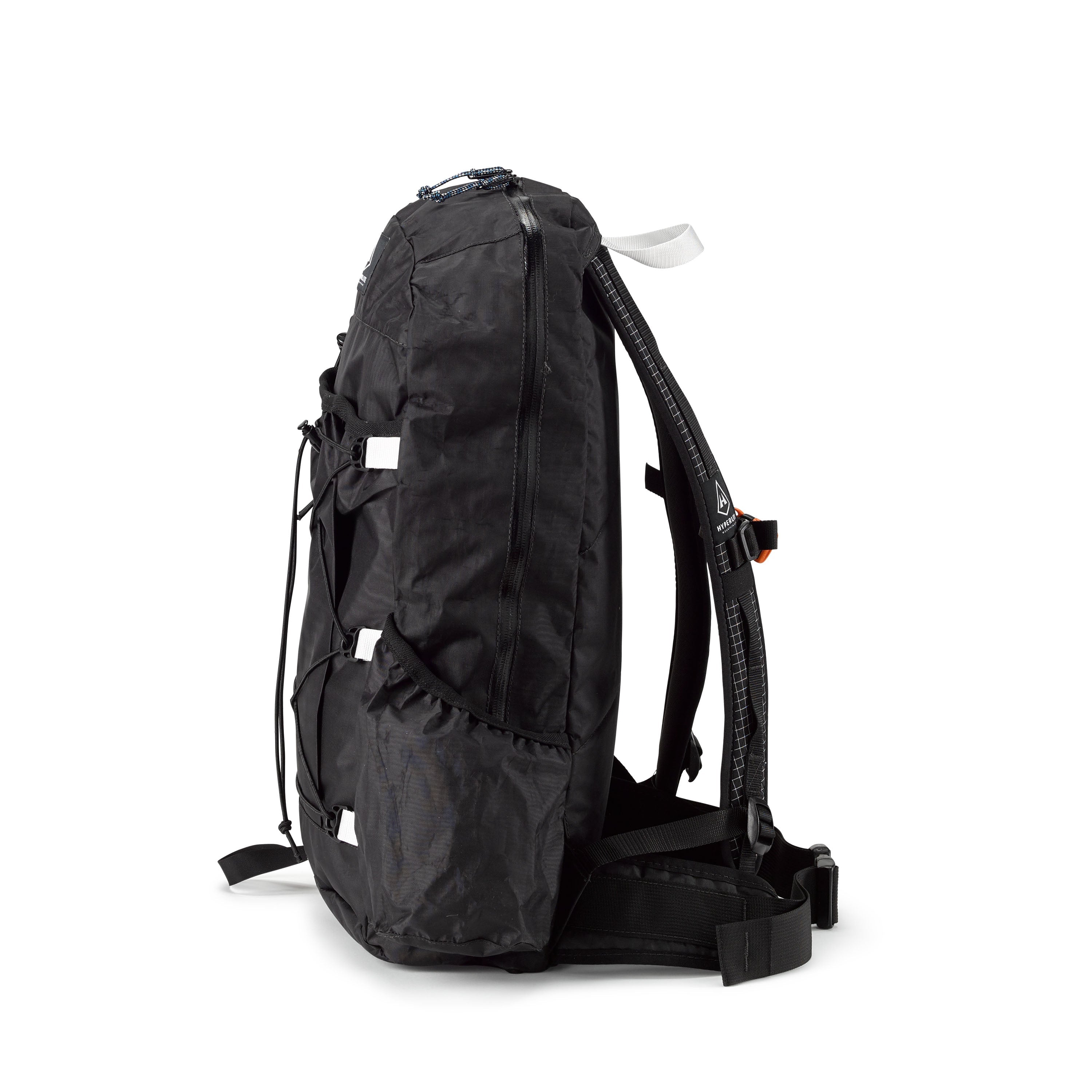 Left side view of Hyperlite Mountain Gear's Daybreak 17 Pack in White