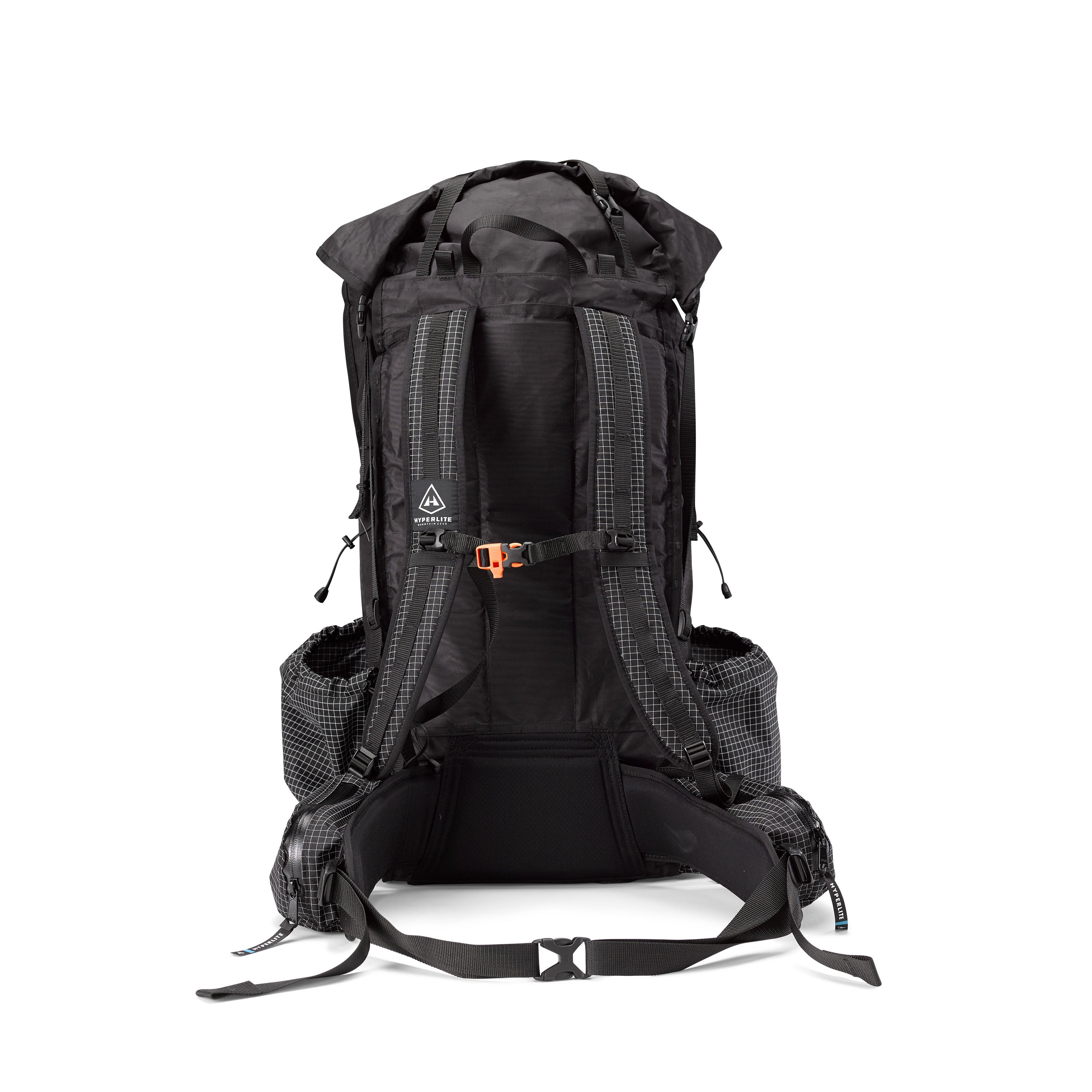 Rear view of the Hyperlite Mountain Gear Unbound 40 with Hardline with Dyneema® shoulder straps