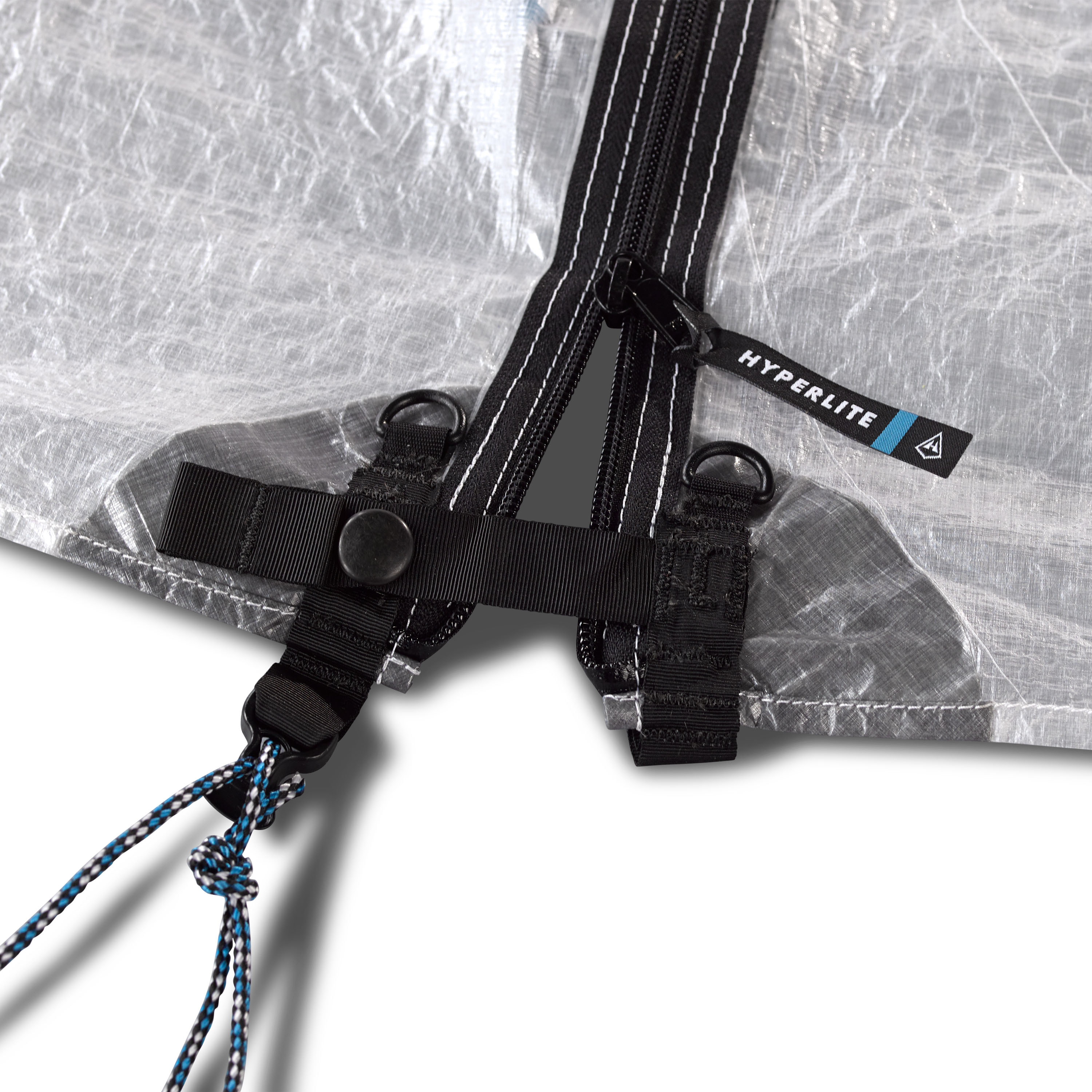 Detail shot of Hyperlite Mountain Gear's UltaMid 2 Ultralight Pyramid Tent Zipper