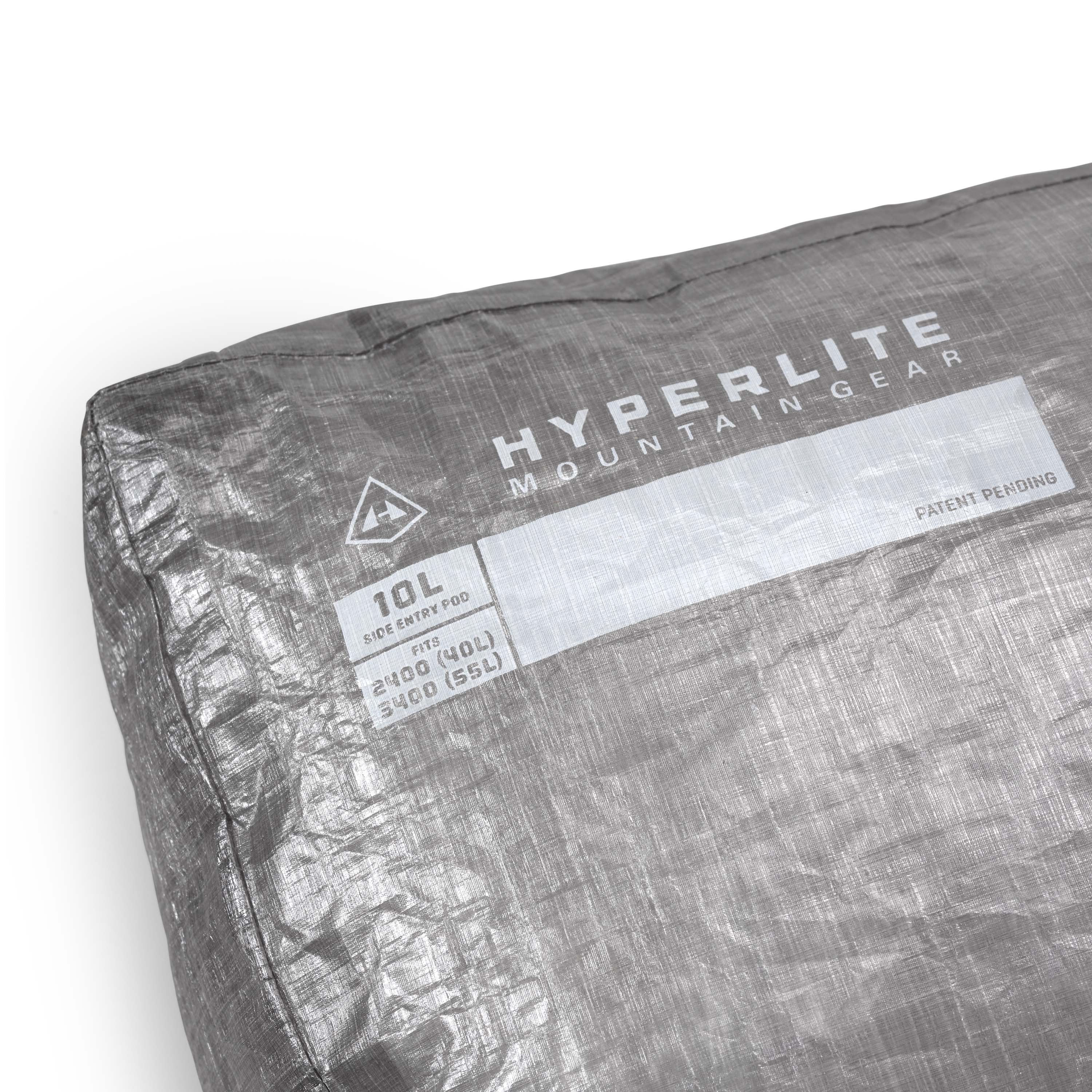 Detail shot of Hyperlite Mountain Gear Logo on Side Entry Pod